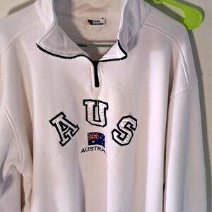 vintage purely australian fleece size XL white plus logo